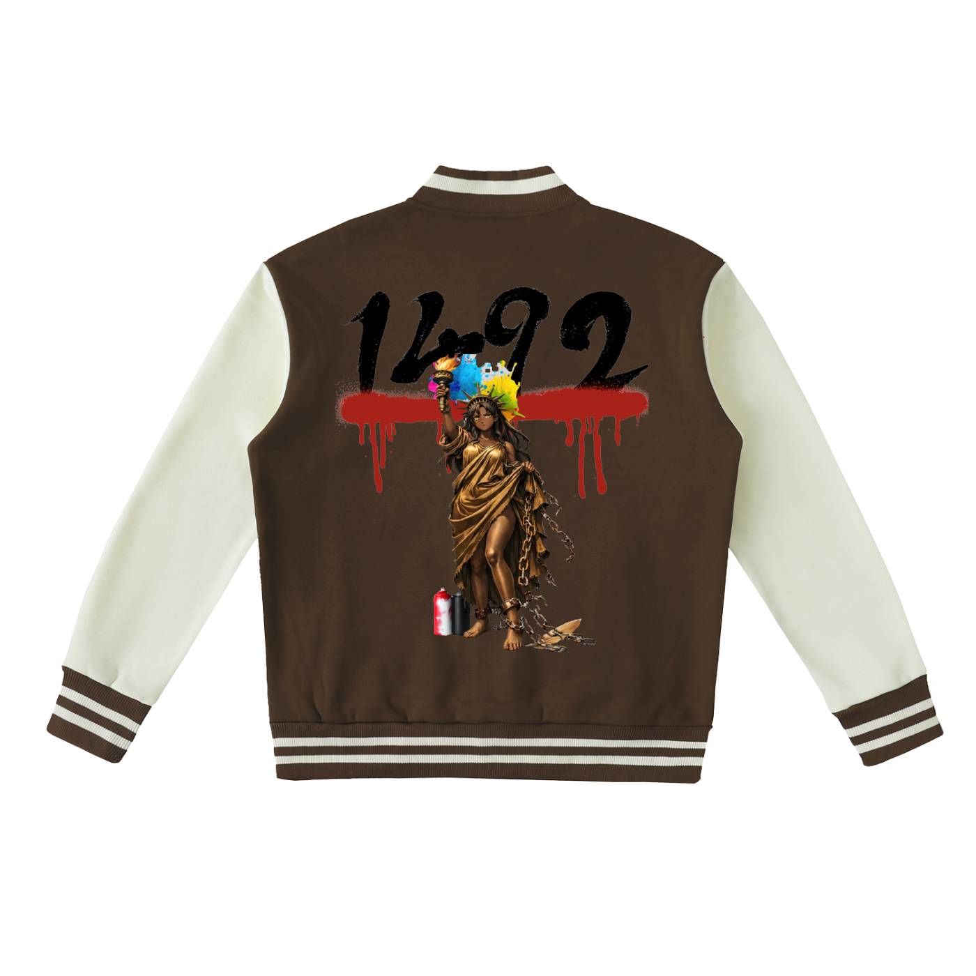 Two-Tone Fleeced Varsity Jacket