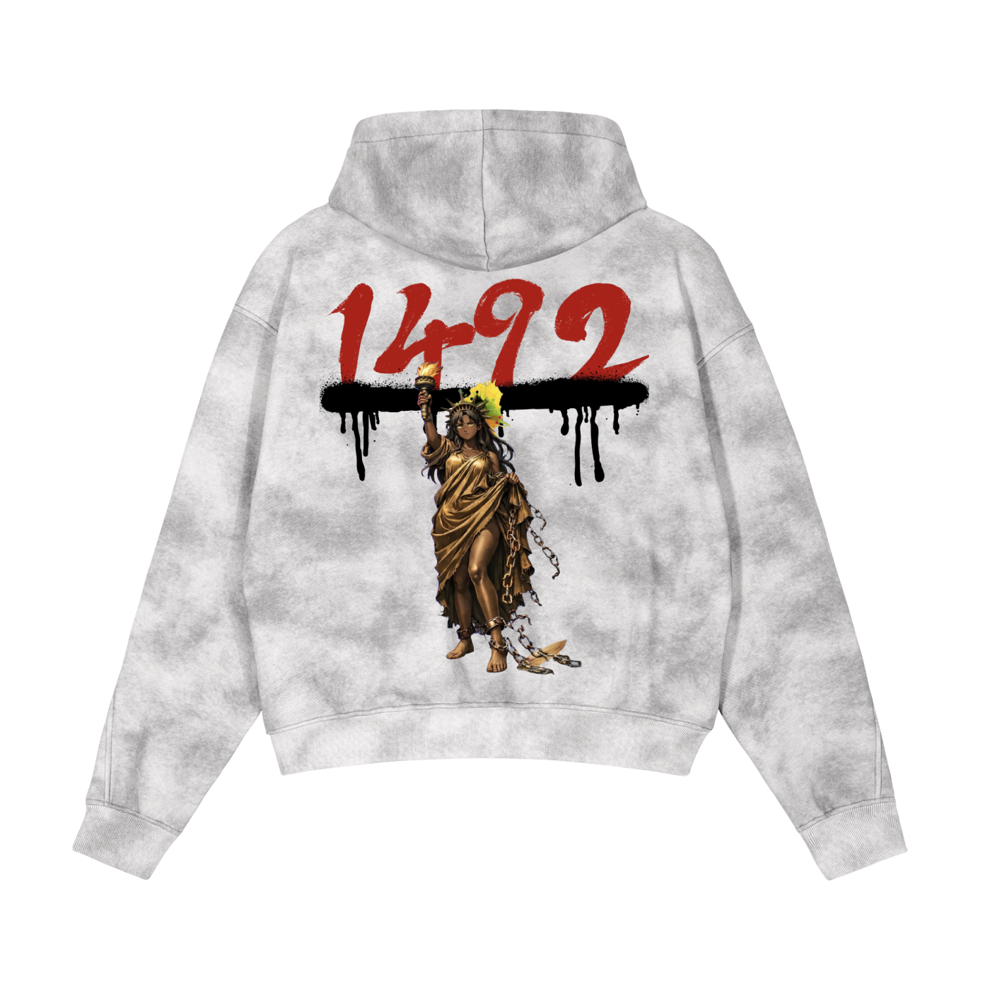 Dirty Washed Zip-Up Fleece Hoodie