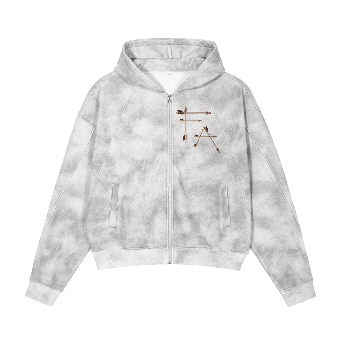 Dirty Washed Zip-Up Fleece Hoodie